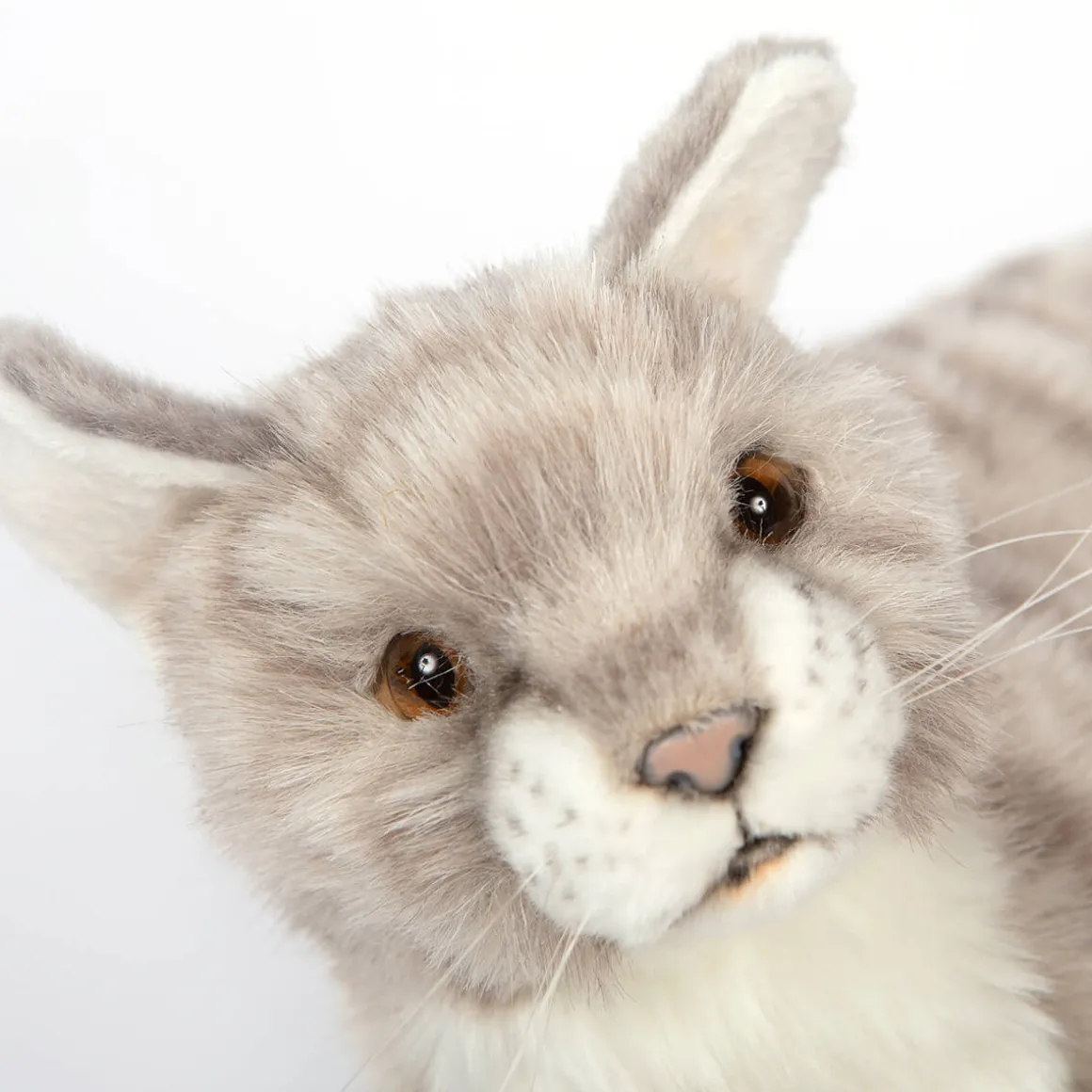 Grey Jacquard Cat Laying (37cm) by Hansa