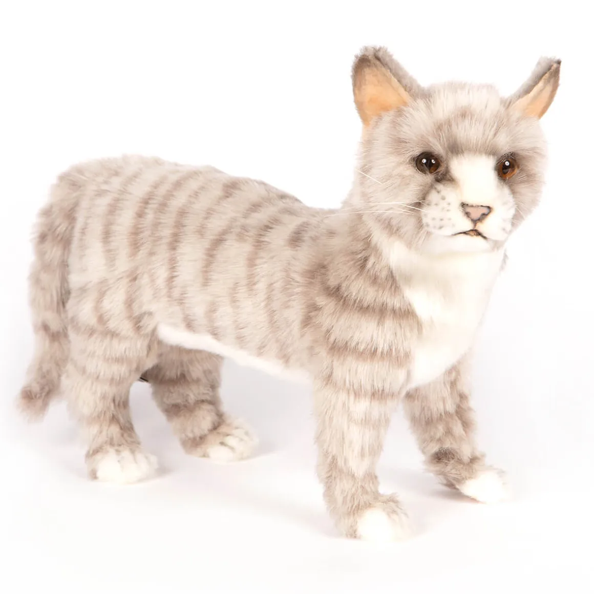 Grey Jacquard Cat Standing (35cm) by Hansa
