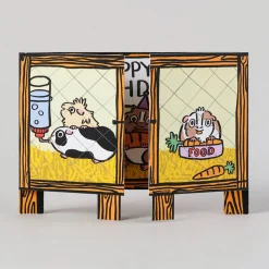 Guinea Pig Surprise Fold Out Birthday Greetings Card by Alice Bowsher for Wrap