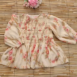 Handsmock Blouse in Antoinette Print by Bonjour