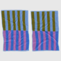 Hand Towel in Cabana Stripe Mix by Baggu (Set of 2)
