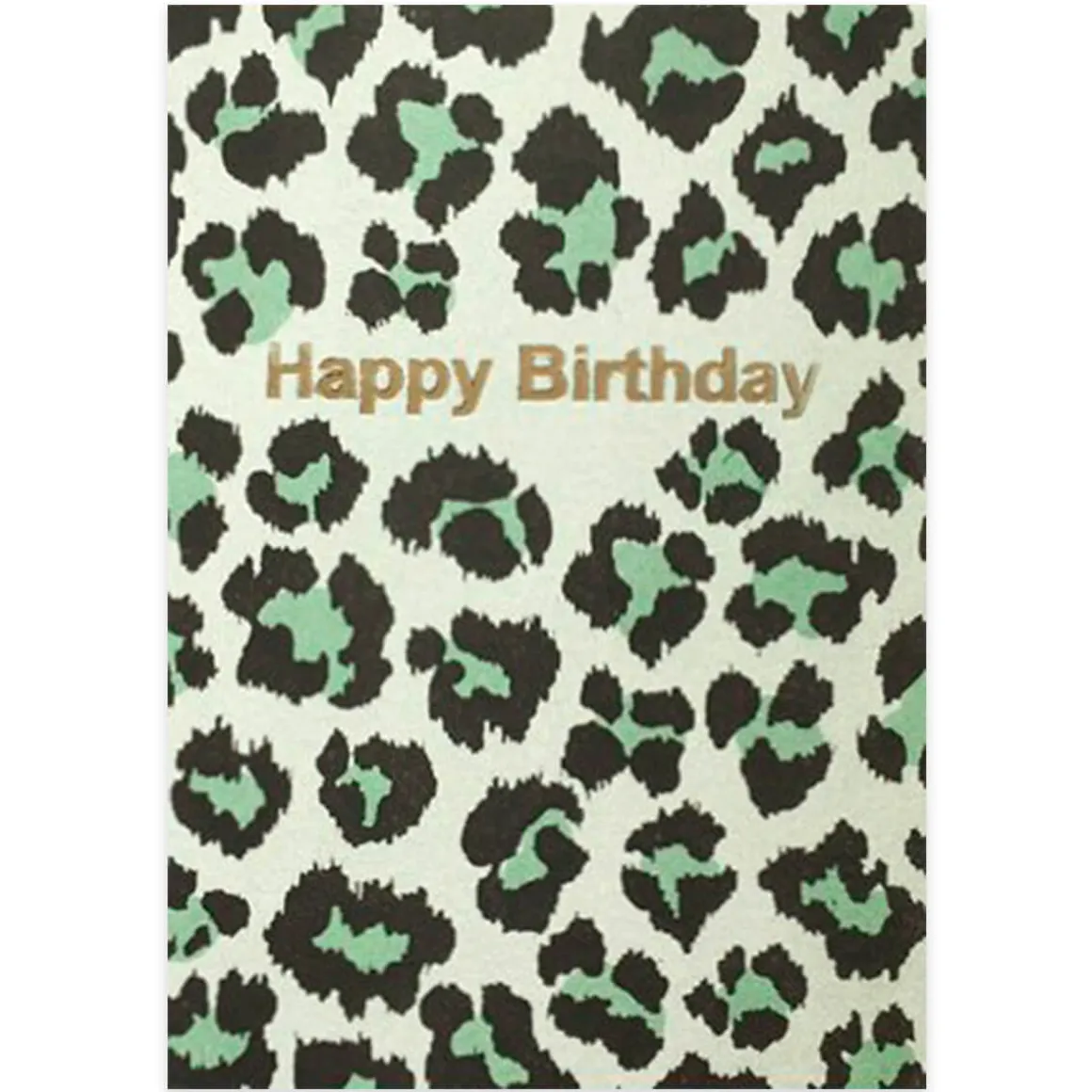 Happy Birthday Animal Print Greetings Card in Green by Petra Boase