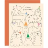 Happy Birthday Animal Stack Greetings Card by Odile Ferraille for Wrap