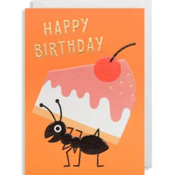 Happy Birthday Ant Greetings Card by Ilse Weisfelt for Lagom Design
