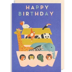 Happy Birthday Ark Greetings Card by Naomi Wilkinson for Lagom Design