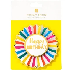 Happy Birthday Badge in Rainbow by Talking Tables