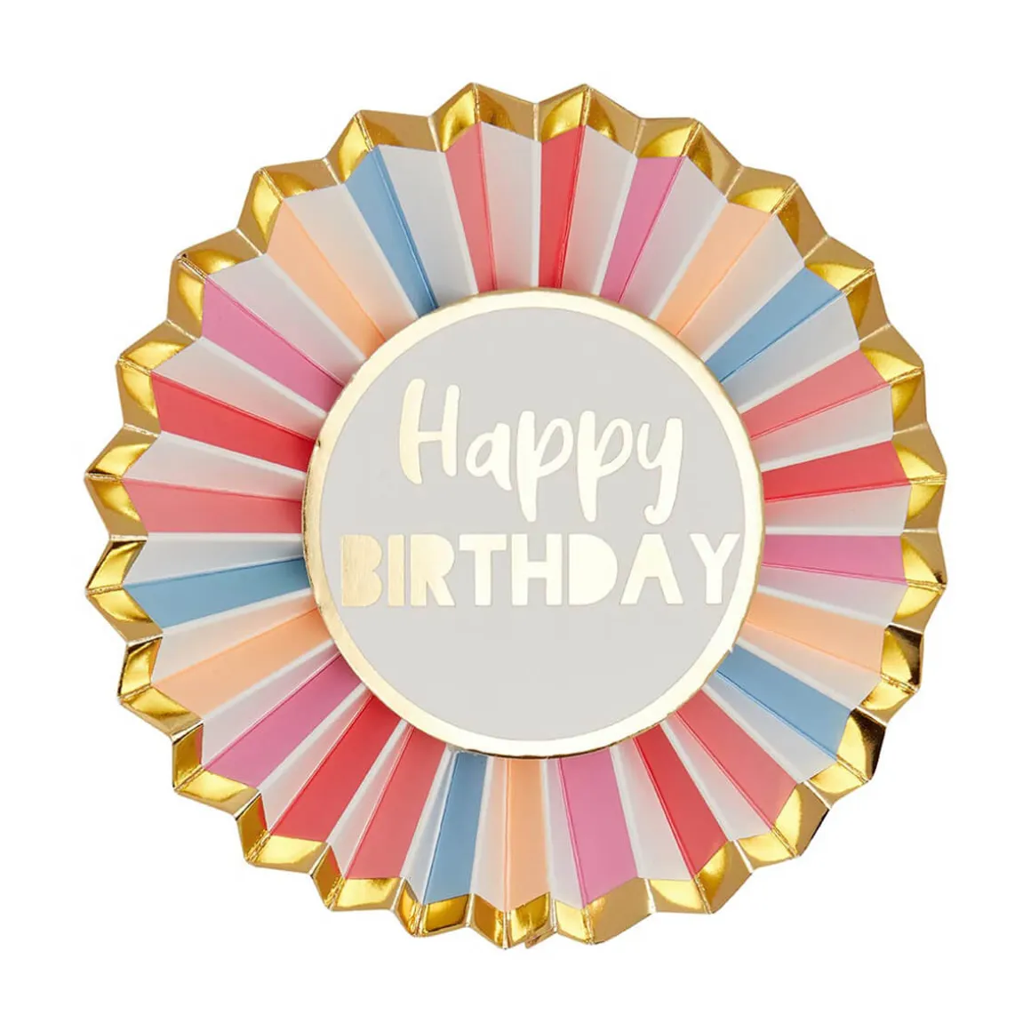 Happy Birthday Badge in Rose by Talking Tables