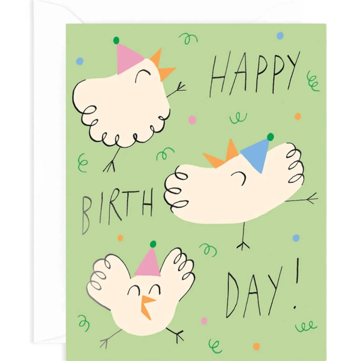 Happy Birthday Bird Party Greetings Card by Odile Ferraille for Wrap