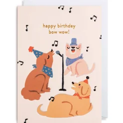 Happy Birthday Bow Wow Greetings Card by Elena Comte for Lagom Design