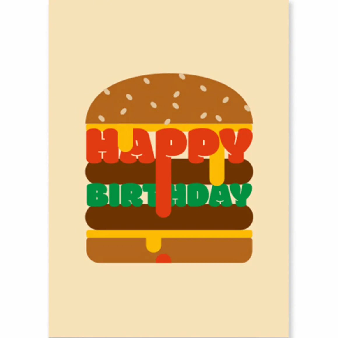 Happy Birthday Burger Greetings Card by Dicky Bird