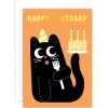 Happy Birthday Cake And Cat Greetings Card by Elliot Kruszynski for Wrap
