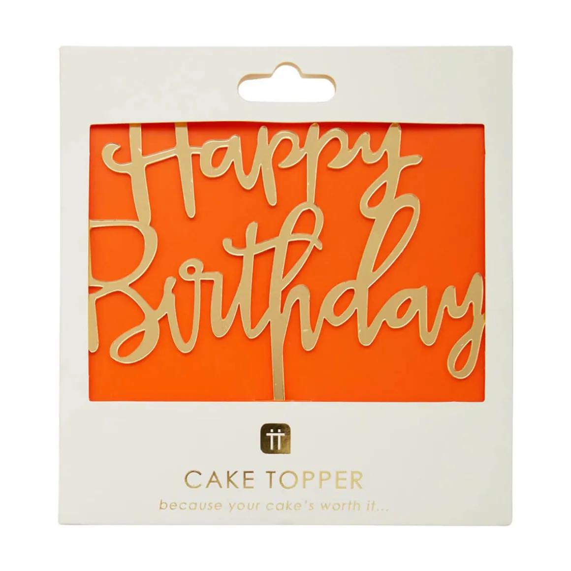 Happy Birthday Cake Topper in Luxe Gold by Talking Tables
