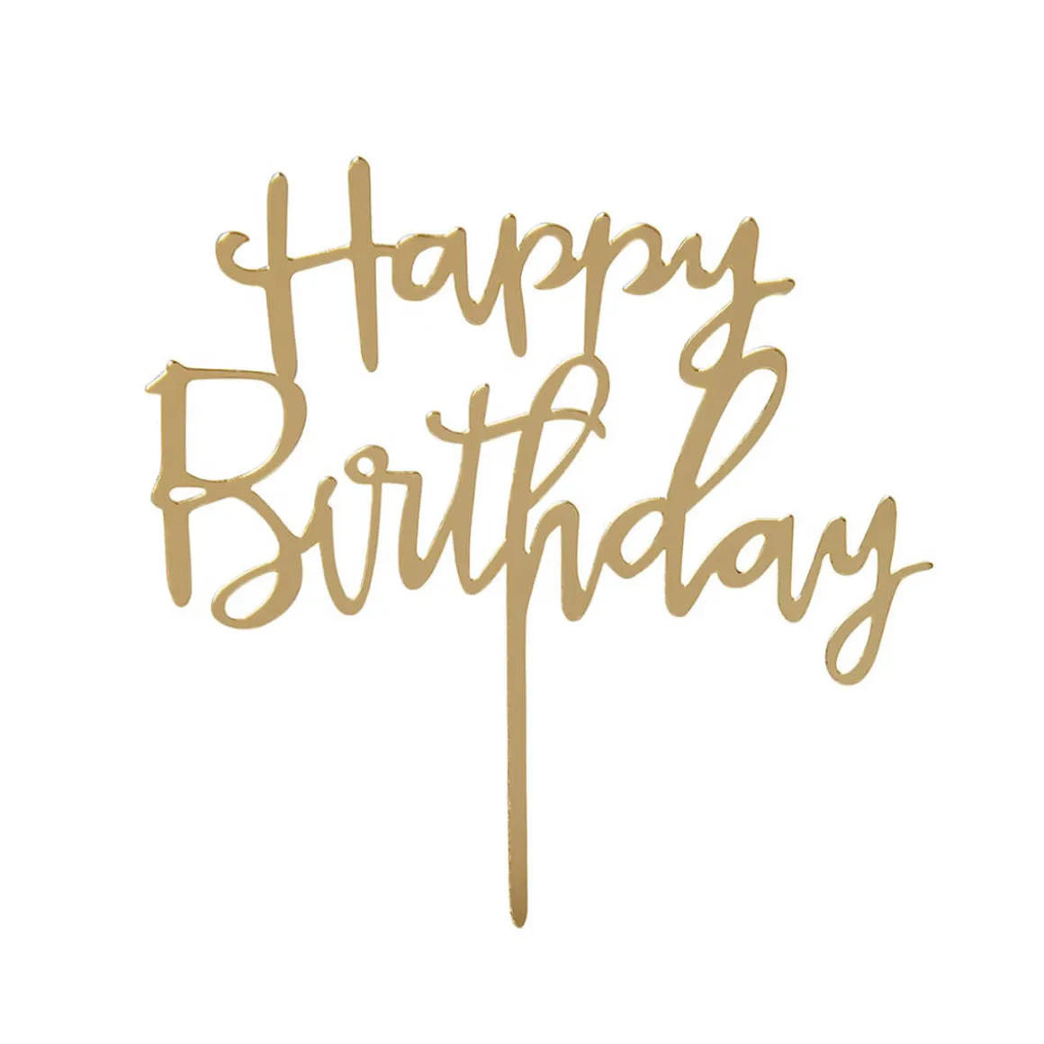 Happy Birthday Cake Topper in Luxe Gold by Talking Tables