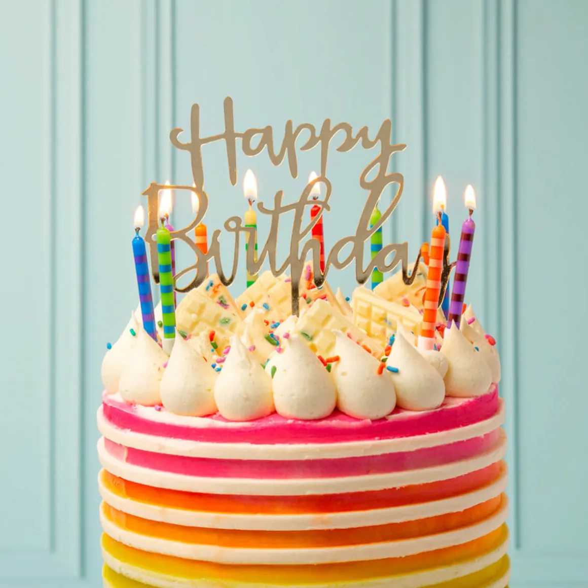 Happy Birthday Cake Topper in Rose by Talking Tables