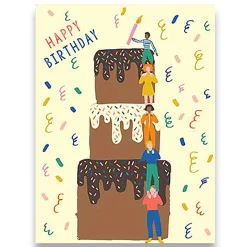 Happy Birthday Cake Tower Greetings Card by Emma Cooter for 1973