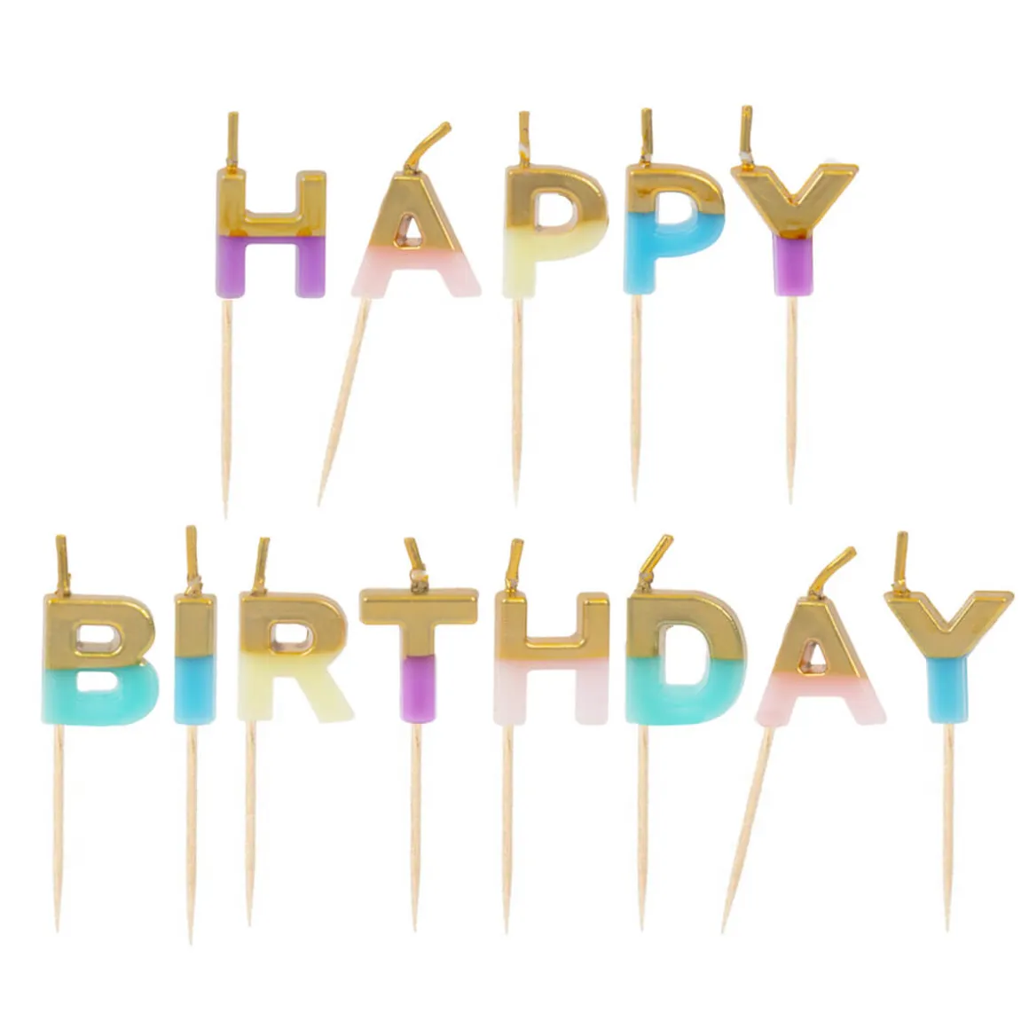 Happy Birthday Candles in Pastel by Talking Tables