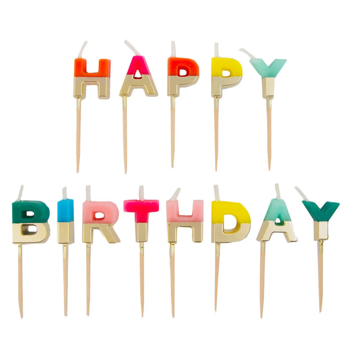 Happy Birthday Candles in Rainbow by Talking Tables