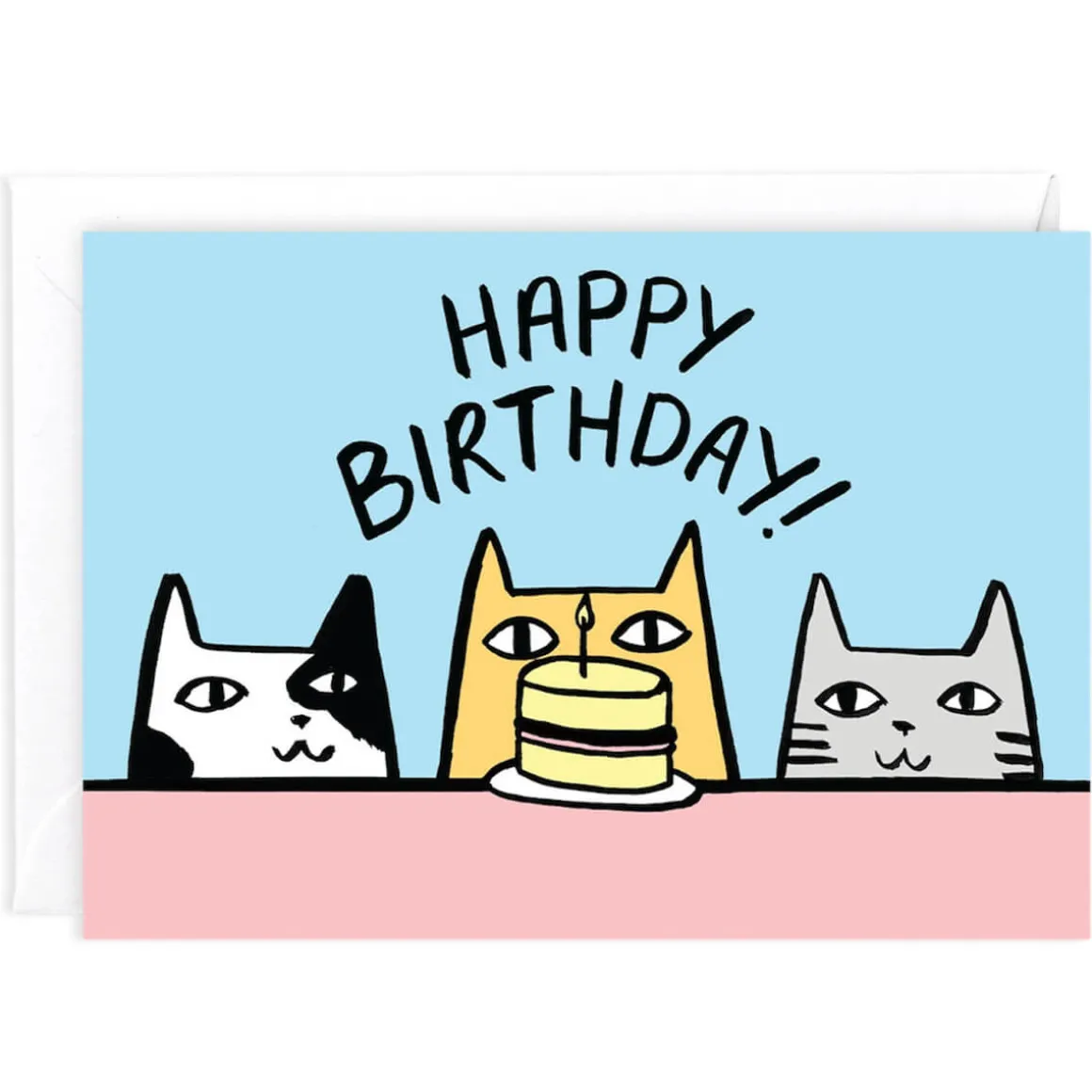 Happy Birthday Cats Greetings Card by Alice Bowsher for Wrap