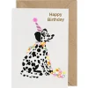 Happy Birthday Dalmatian Greetings Card by Petra Boase