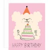 Happy Birthday Dog And Cake Greetings Card by Odile Ferraille for Wrap