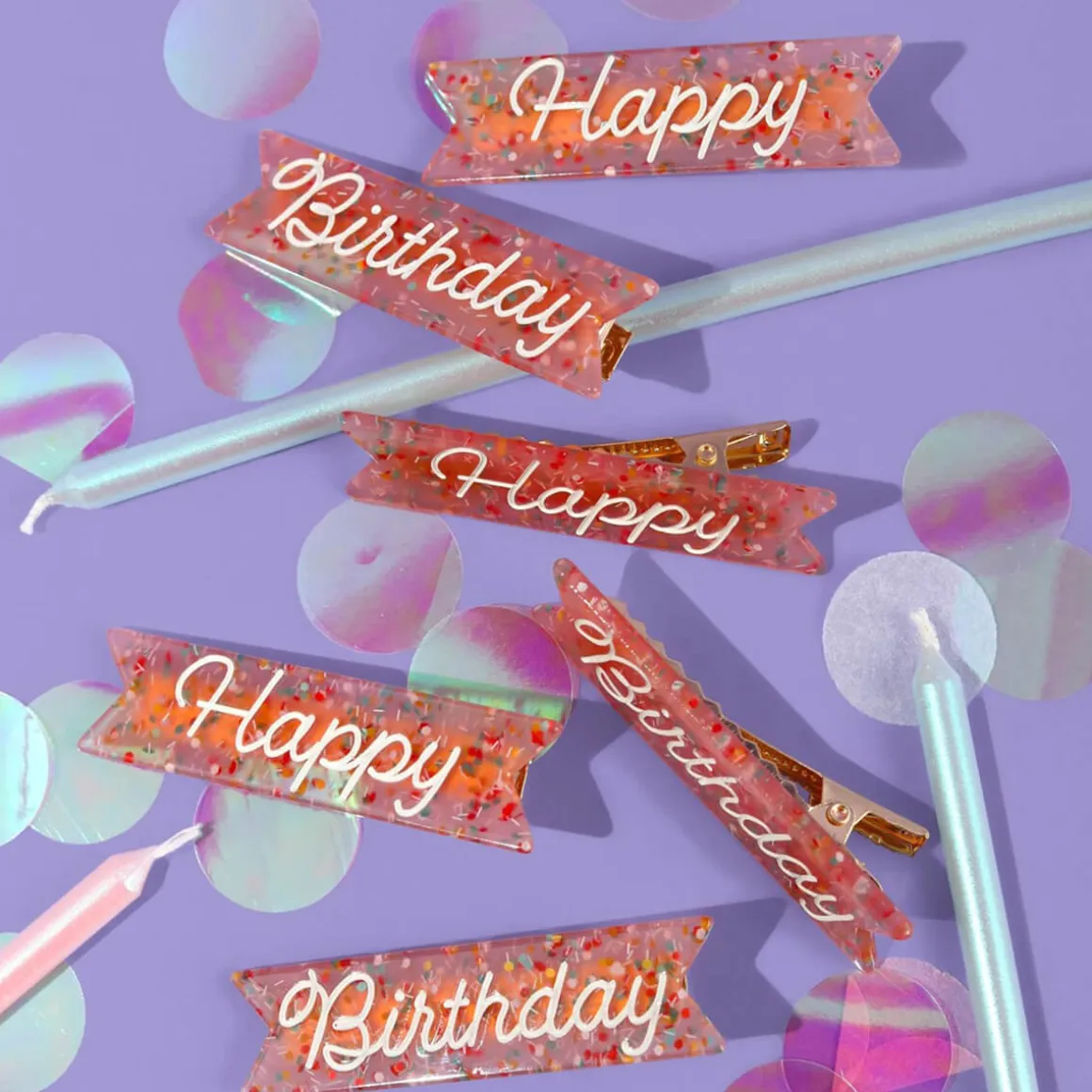 Happy Birthday Hair Clips by Eugenia Kids