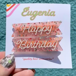 Happy Birthday Hair Clips by Eugenia Kids