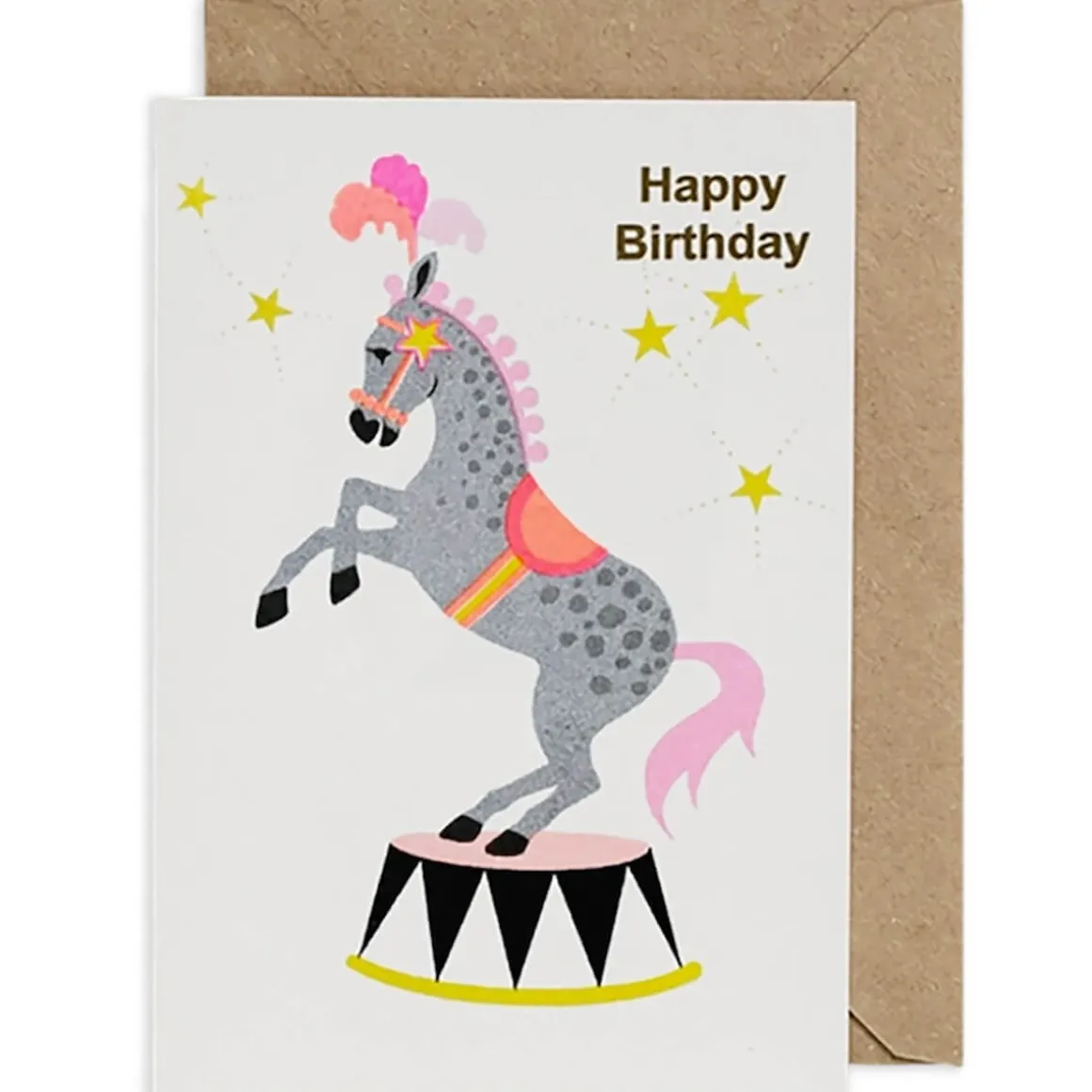 Happy Birthday Horse Greetings Card by Petra Boase