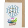 Happy Birthday Hot Air Balloon Greetings Card by Petra Boase