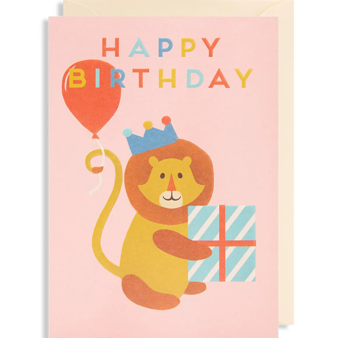 Happy Birthday Lion Greetings Card by Naomi Wilkinson for Lagom Design