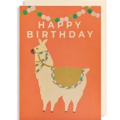 Happy Birthday Llama Greetings Card by Naomi Wilkinson for Lagom Design