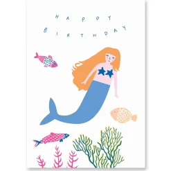 Happy Birthday Mermaid Greetings Card by Dominic Early for Earlybird Designs