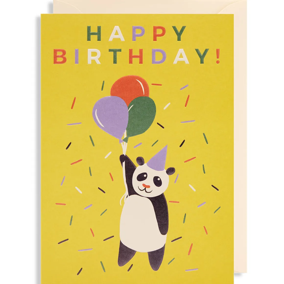 Happy Birthday Panda Greetings Card by Naomi Wilkinson for Lagom Design