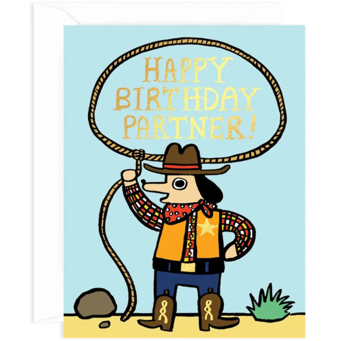 Happy Birthday Partner Greetings Card by Alice Bowsher for Wrap