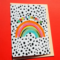 Happy Birthday Rainbow Greetings Card by Eleanor Bowmer