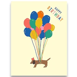 Happy Birthday Sausage Dog Greetings Card by Emma Cooter for 1973