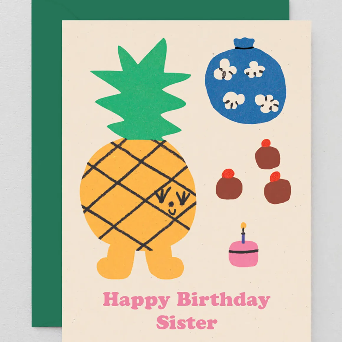 Happy Birthday Sister Greetings Card by Maria Ramos for Wrap