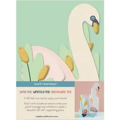 Happy Birthday Swan Greetings Card by Raspberry Blossom