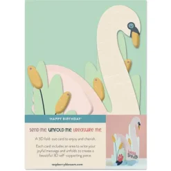 Happy Birthday Swan Greetings Card by Raspberry Blossom