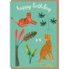 Happy Birthday Tiger And Cheetah Greetings Card by Elena Essex for Earlybird Designs