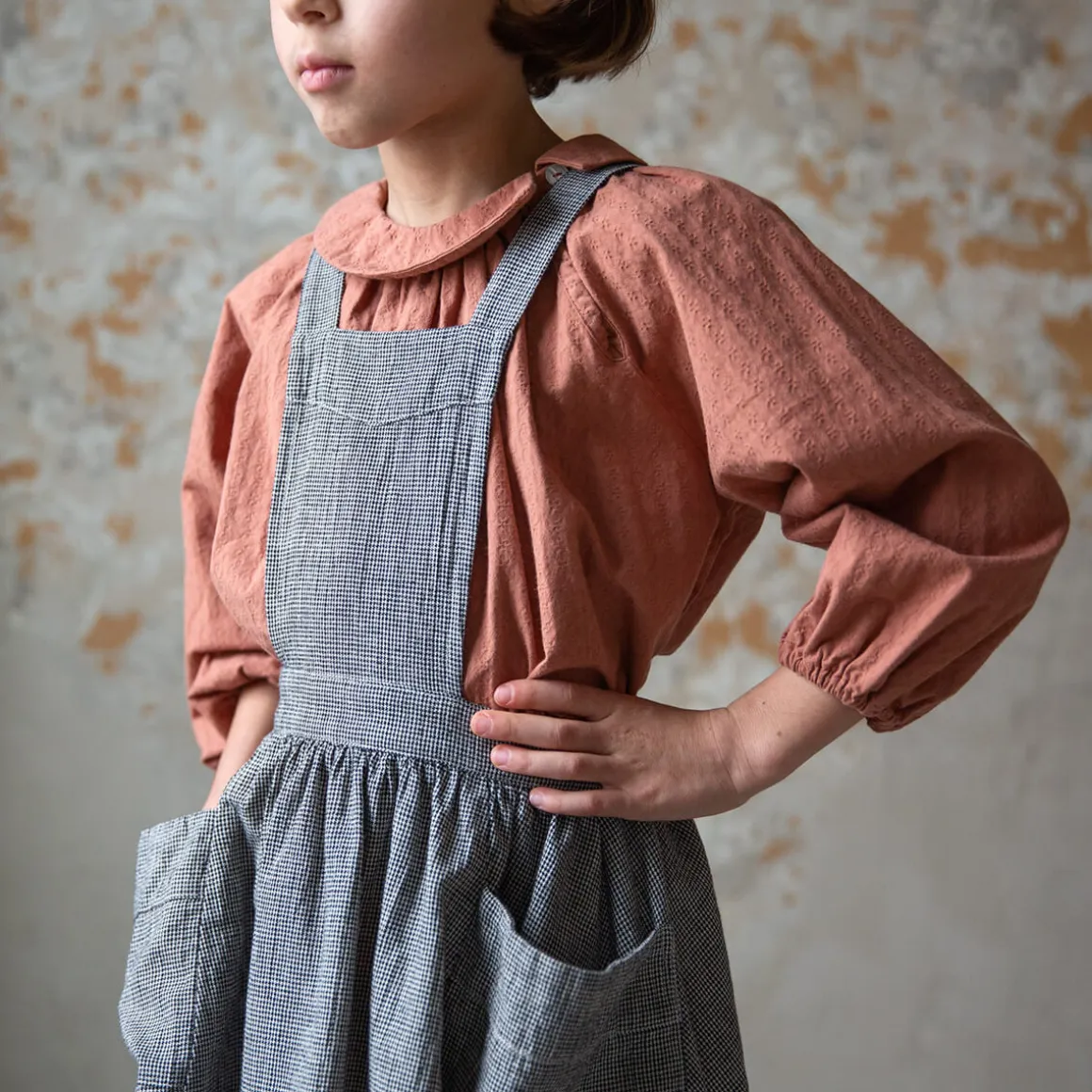 Harriet Pinafore in Mini Houndstooth by Soor Ploom - Last Ones In Stock - 6-8 Years