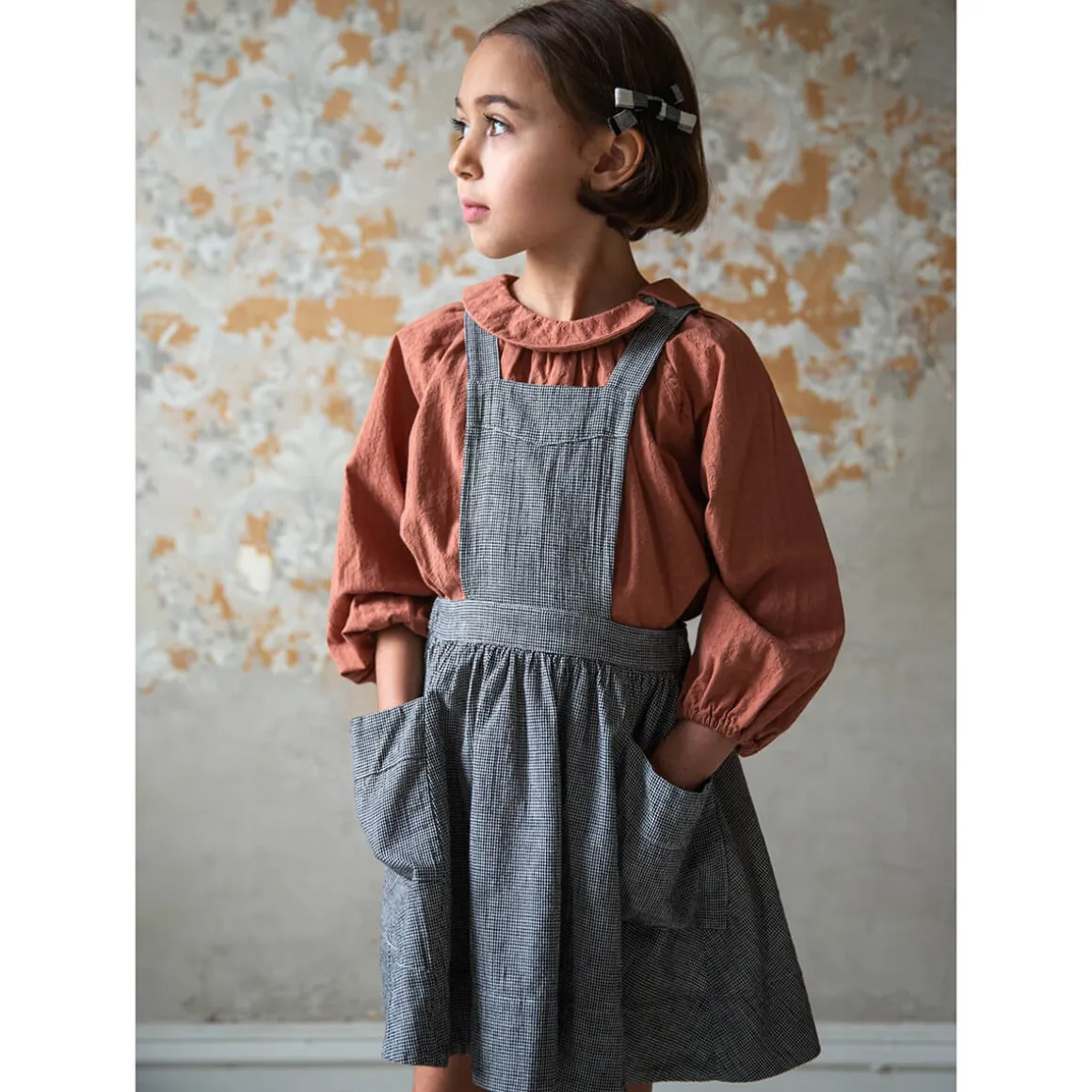 Harriet Pinafore in Mini Houndstooth by Soor Ploom - Last Ones In Stock - 6-8 Years