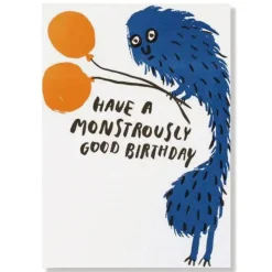 Have A Monstrously Good Birthday Greetings Card by Egg Press for 1973