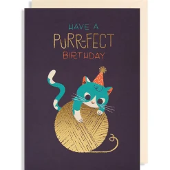Have A Purr-fect Birthday Greetings Card by Lydia Nichols for Lagom Design