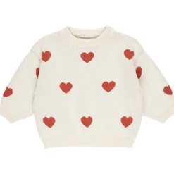 Heart Knit Sweater in Natural by Quincy Mae