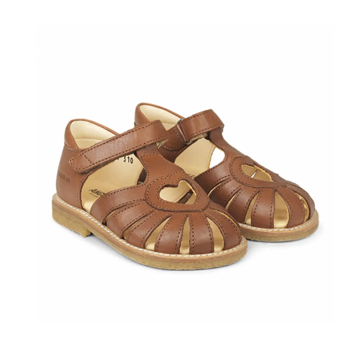 Heart Sandals in Cognac by Angulus