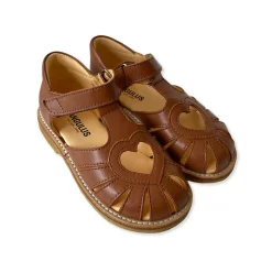Heart Sandals in Cognac by Angulus