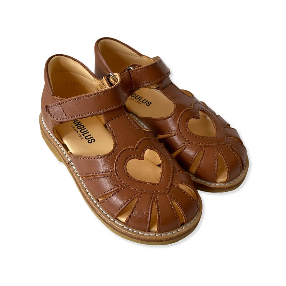 Heart Sandals in Cognac by Angulus