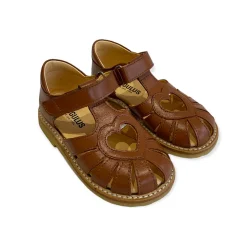 Heart Sandals in Cognac by Angulus