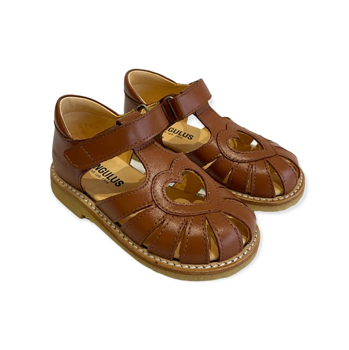 Heart Sandals in Cognac by Angulus