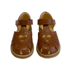 Heart Sandals in Cognac by Angulus